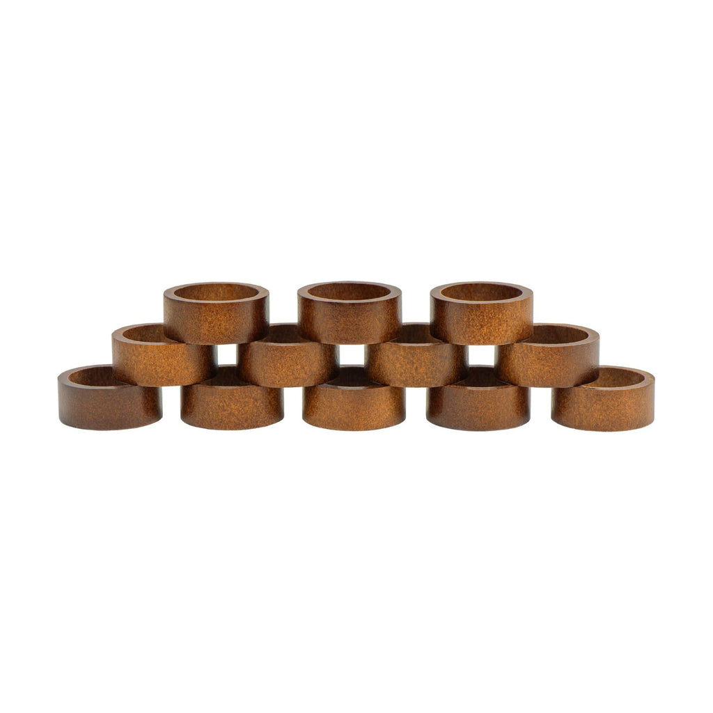 Wooden Napkin Rings Set of 12, Rustic Hemlock Wood