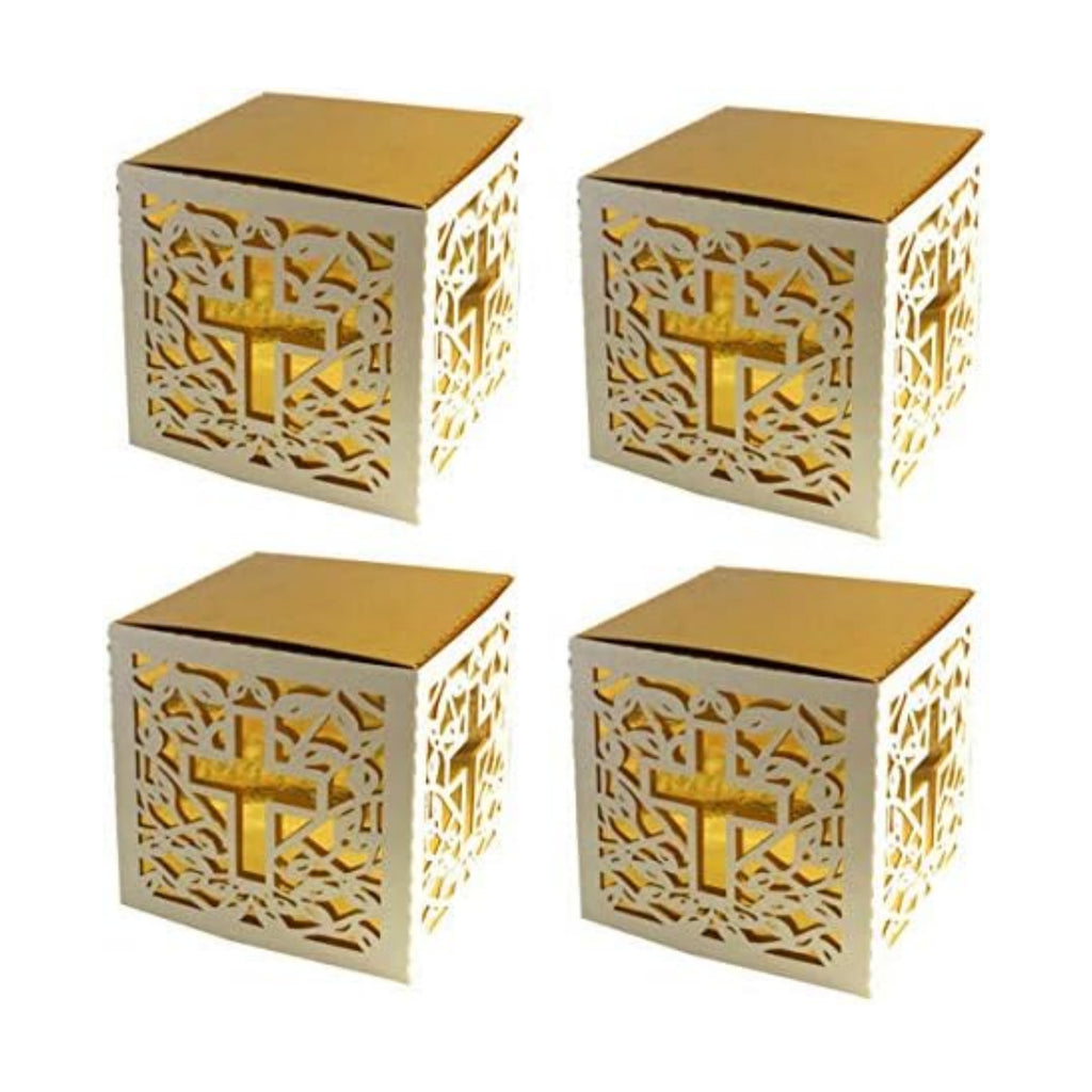 Sohapy 50Pcs Baptism Christening Favor Boxes Candy Boxes Bag Gift Box Baby Shower Favor for Baby Cute Birthday Decoration Shower Party Decoration Supplies