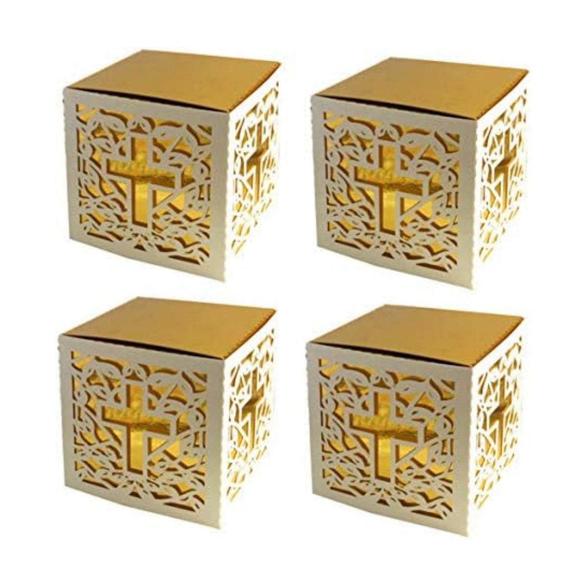 Sohapy 50Pcs Baptism Christening Favor Boxes Candy Boxes Bag Gift Box Baby Shower Favor for Baby Cute Birthday Decoration Shower Party Decoration Supplies