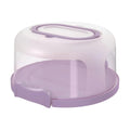 Top Shelf Elements Round Cake Carrier Two Sided Cake Holder Serves as Five Section Serving Tray, Portable Cake Stand Fits 10 inch Cake, Cake Box Comes With Handle, Cake Container Holds Pies (Lilac)