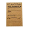 RXBC2011 Retirement Well Wish and Advice Cards Pack of 50 Rustic Kraft Retired Ideas Supplies and Decoration Happy Retiree Celebration Gift Bucket List Wish Funny Officially Retired