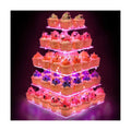 YestBuy Cupcake Stand with Pink Lights, Cupcake Tower Stand for 60 Cupcakes