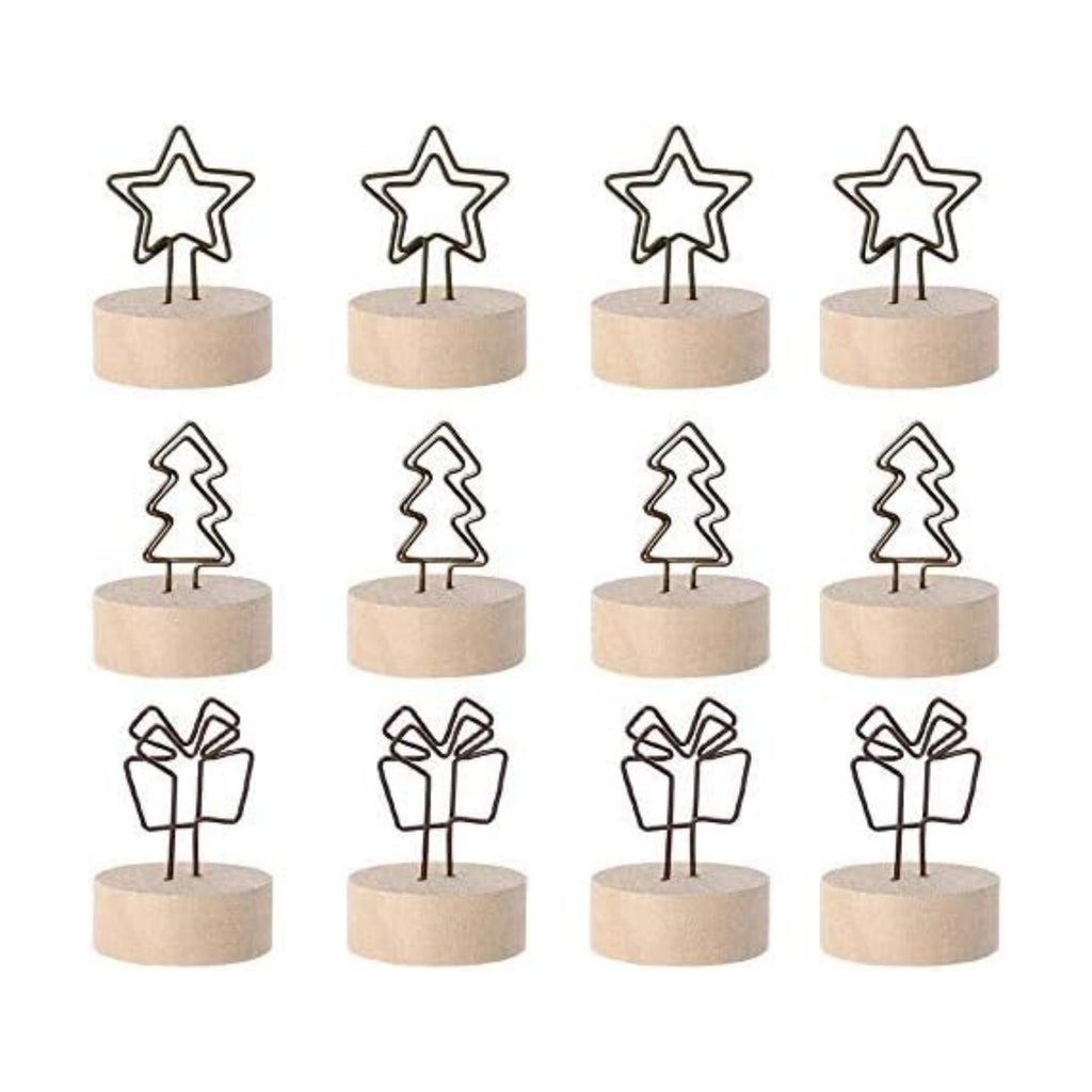 YBB 12 Pcs Christmas Place Card Holders, Picture Memo Note Photo Clips