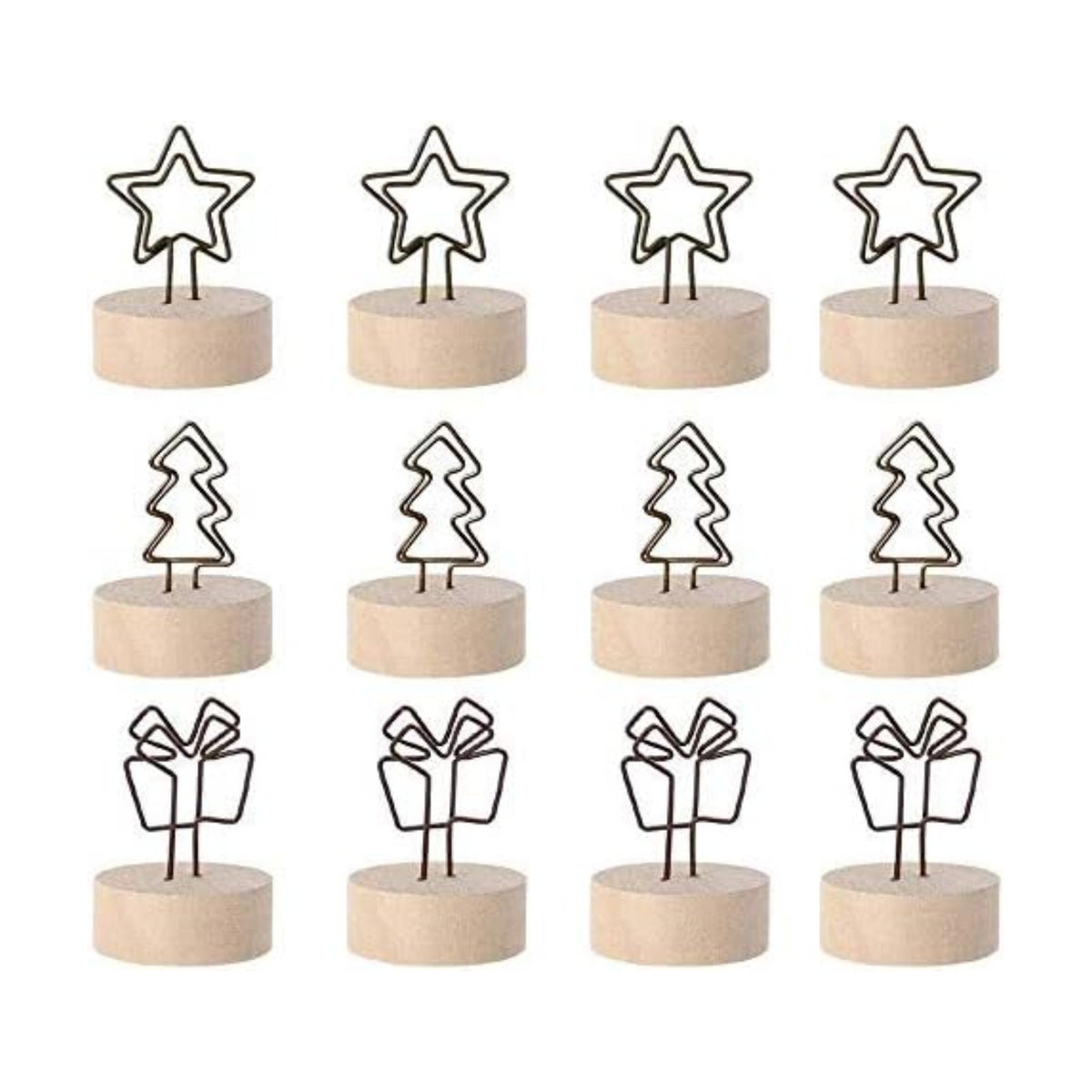 YBB 12 Pcs Christmas Place Card Holders, Picture Memo Note Photo Clips