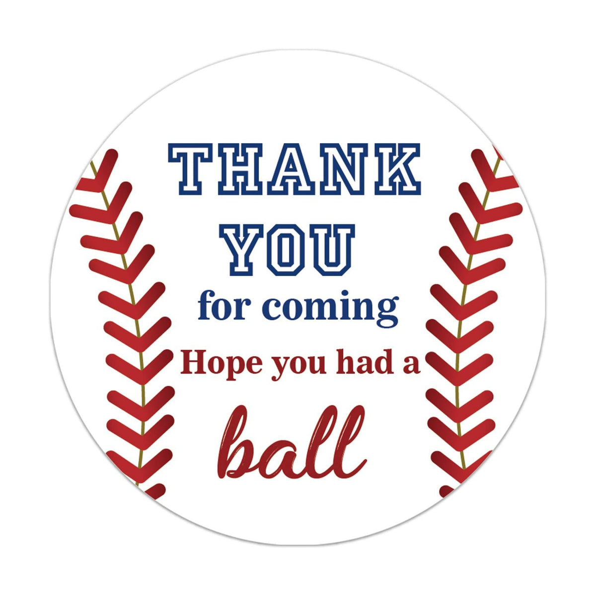 50 Baseball Stickers, Baseball Birthday Party Favor Thank You Label Stickers, Baseball Theme Party Supplies, 2 Inch
