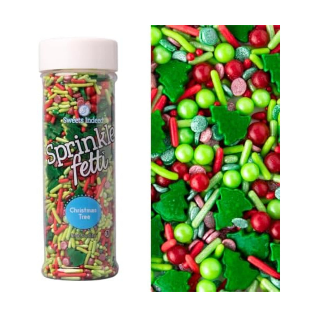 Sweets Indeed Sprinkles, Edible Sprinkle Mix, Perfect for Cake Decorations, Baking, Ice Cream, Cookies, Cupcake Topper, 4 ounces (Christmas)