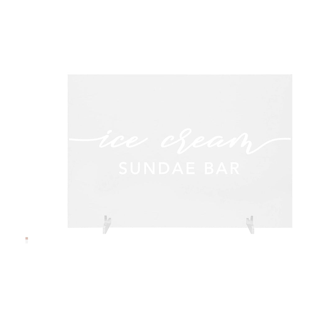 Andaz Press Ice Cream Sundae Bar Acrylic Sign, 7.5 x 11 Inch, Stand Included, Signage, Wedding, Bridal Shower, Bachelorette, Engagement, Birthday, Baby Shower, Graduation, Events, Backdrop