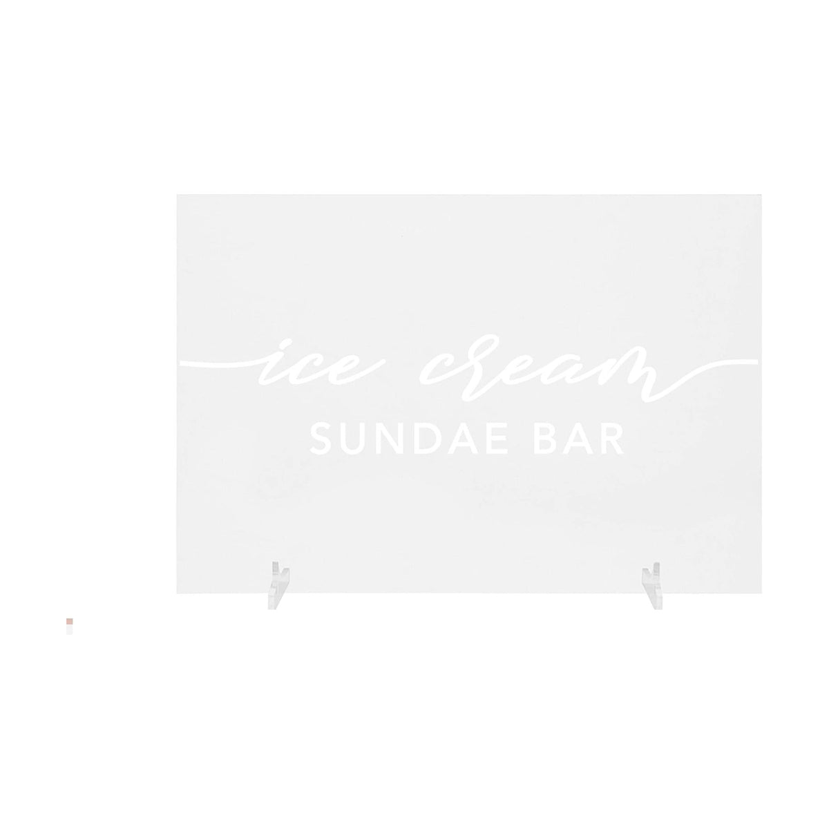 Andaz Press Ice Cream Sundae Bar Acrylic Sign, 7.5 x 11 Inch, Stand Included, Signage, Wedding, Bridal Shower, Bachelorette, Engagement, Birthday, Baby Shower, Graduation, Events, Backdrop