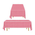 Gatherfun 3PCS Red White Gingham Rectangular Waterproof Tablecloth 54X108Inch Disposable Plastic Table Cover with Gold Stamping for Easter Picnic Barbecue Kitchen Holiday Birthday Party