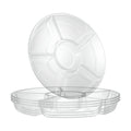 Plasticpro 6 Sectional Round Plastic Serving Tray/Platters Clear Pack of 2