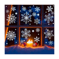 DC-BEAUTIFUL 318 Pcs Christmas Snowflakes Clings Decoration Set, White Christmas Theme Window Stickers, Winter Snow Flakes Clings Party Decal (12 Sheets)