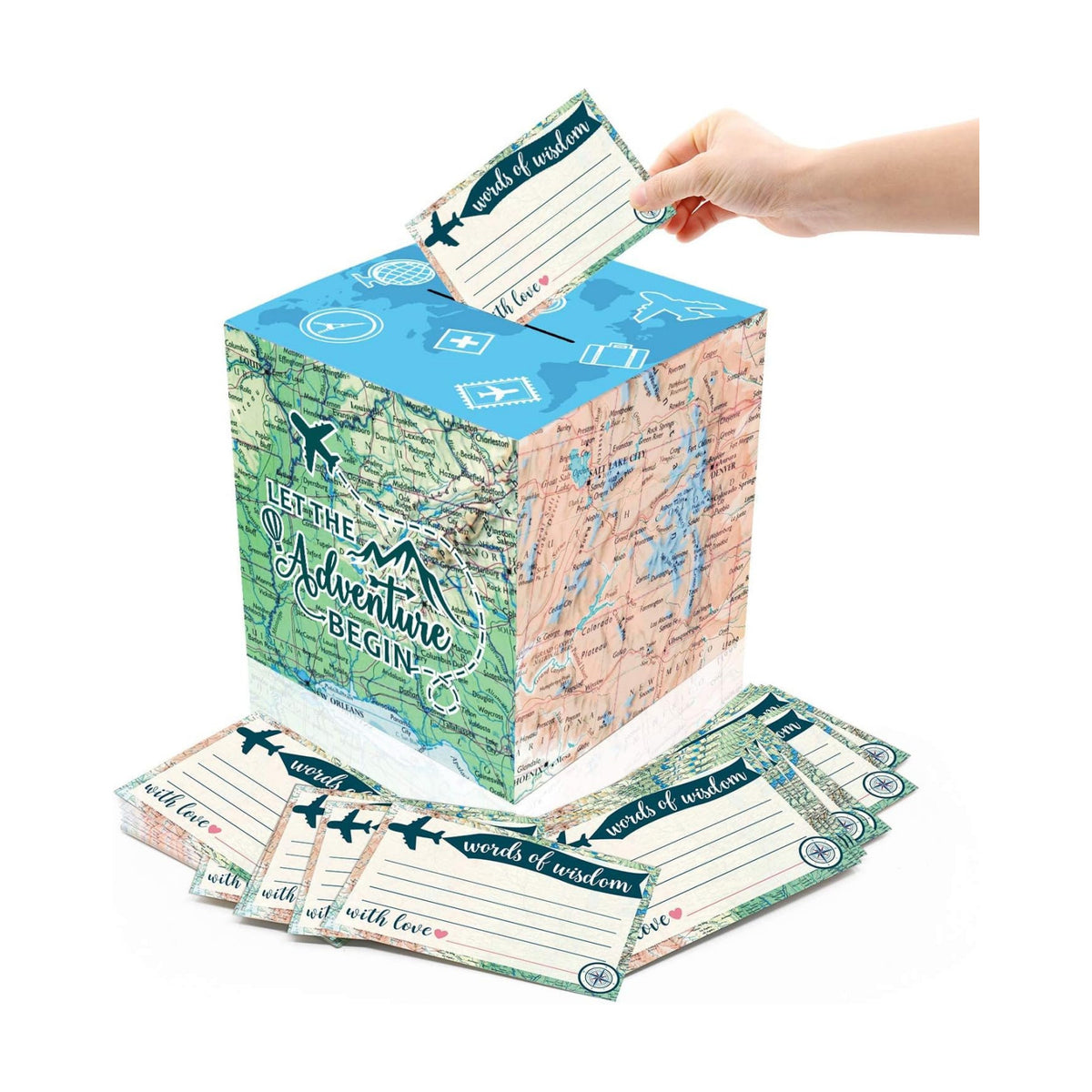 Yaaaaasss! 51Pcs Adventure Card Box Holder with Advice Cards, Party Decor