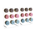 weddingwish Clear Donut Stands, Acrylic Donut Wall Display Stand, 2 Pack Donut Board for Dessert Table, Bagel Doughnuts Holder for Party Birthday Gathering