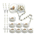 12 PCS White Scented Wood Rosary Favors First Communion Recuerdos