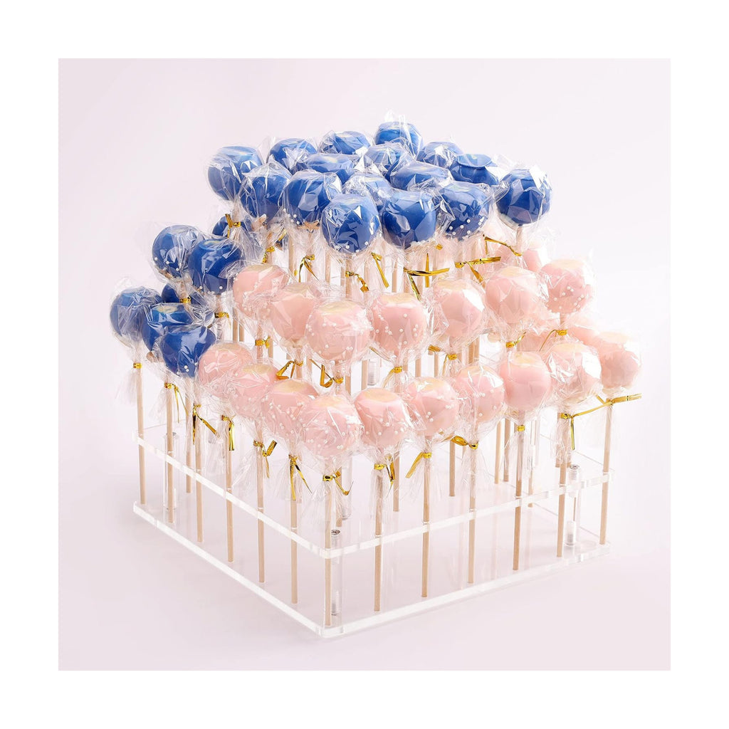 Goabroa Cake Pop Stand, 56 Holes Clear Acrylic Lollipop Holder, 3 Tier