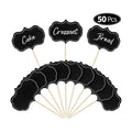 Blulu 50 Pcs Cheese Marker Toothpick Label for Charcuterie, Black