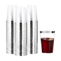 I00000 200PCS Silver Plastic Cups, 10 OZ Disposable Clear Plastic Cups