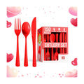 Party Solids Red Plastic Silverware 150 Pcs Red Cutlery Set