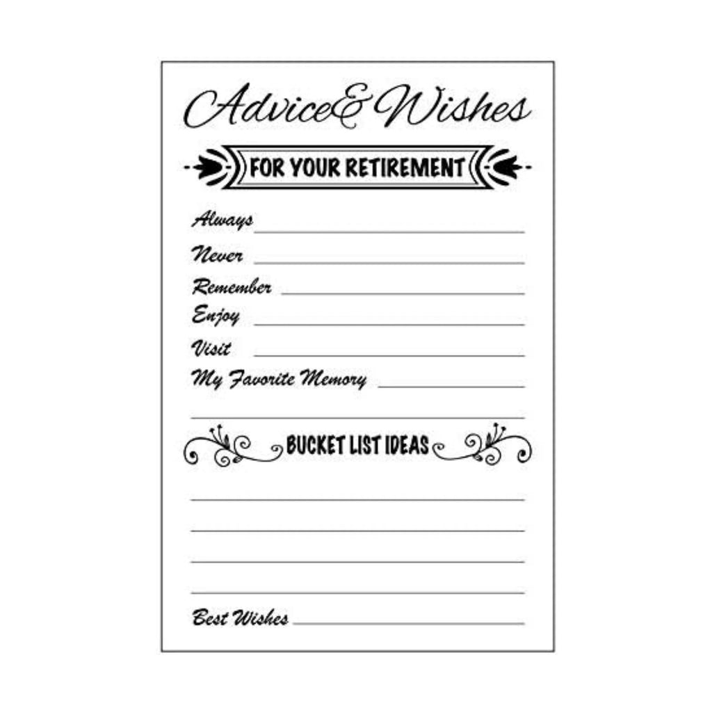 RXBC2011 Advice and wishes Card for retirement party Happy Retiree Celebration Gift Sharing Well Wishes And Memories happy retirement wishes Card Pack of 50 (white)