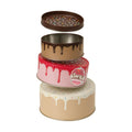 Suck UK Cookie Tin - Round Cake Tins with Lids - Novelty Cookies Jar - Cake Storage Container - Air Tight Birthday Cookie Box - Kitchen Storage Tins - Large Stackable Metal Tin Nesting - Set of 3