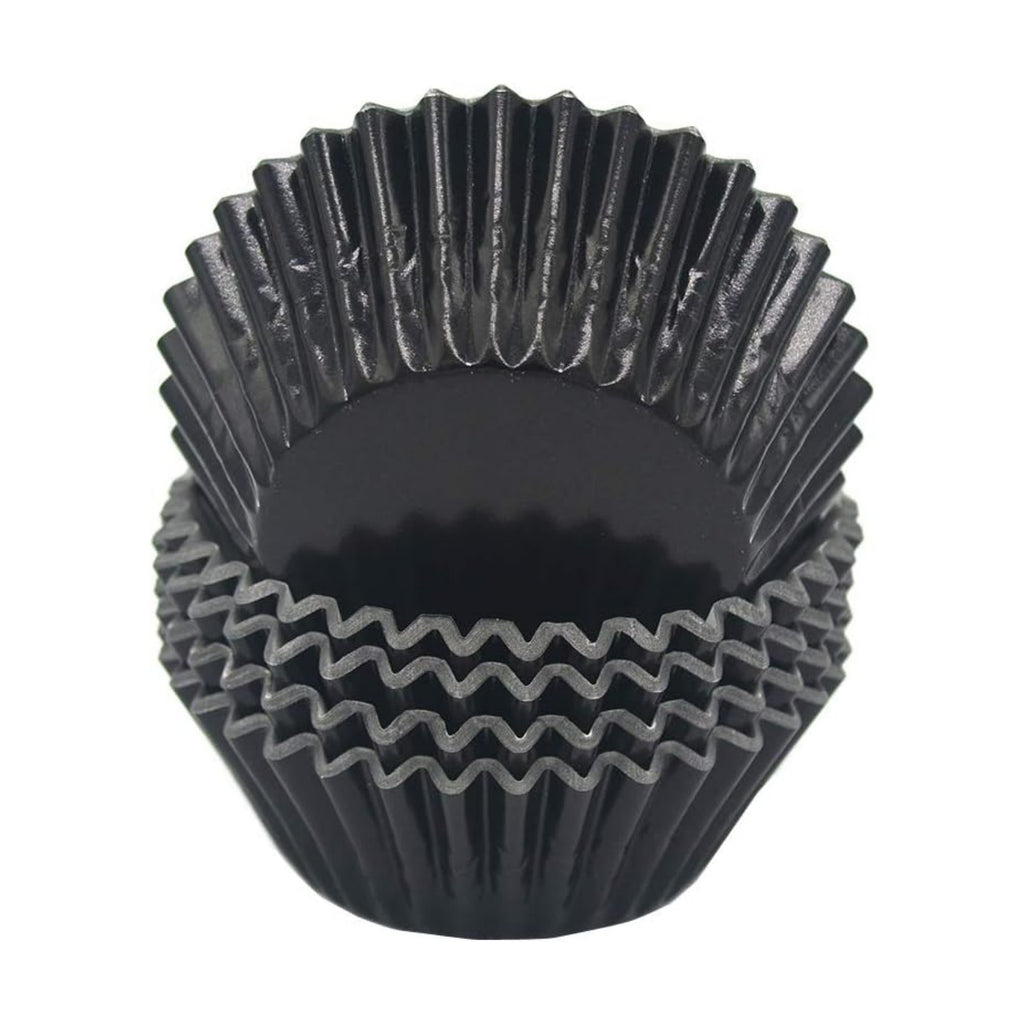 Standard Black Foil Cupcake Liners Muffin Baking Cups for Party and More, 100-Count