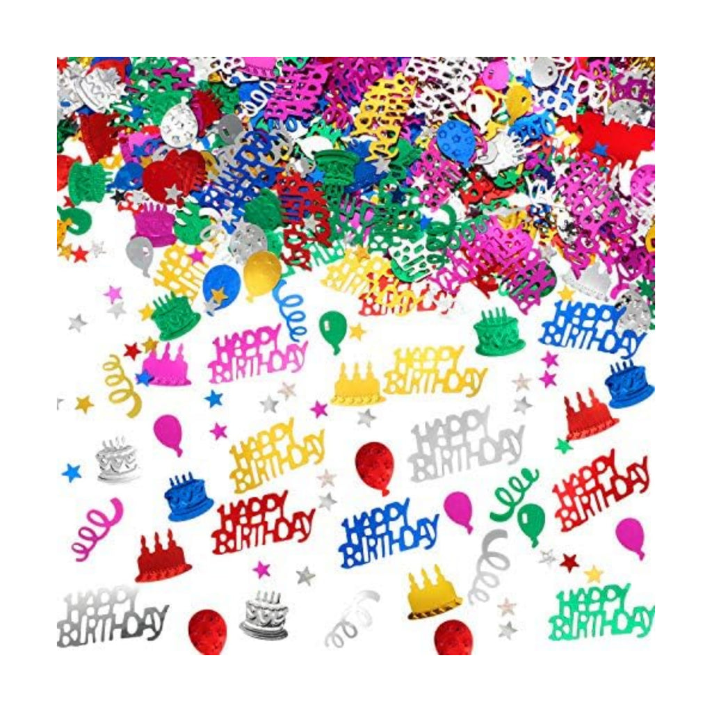 WILLBOND 3000 Pieces Birthday Confetti Metallic Foil Balloon Cake Star