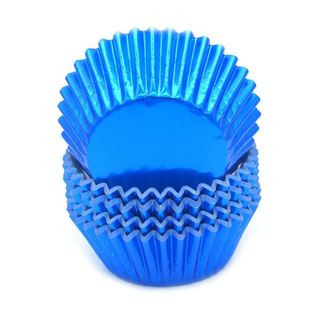 Standard Blue Foil Cupcake Liners Muffin Baking Cups for Party and More, 100-Count