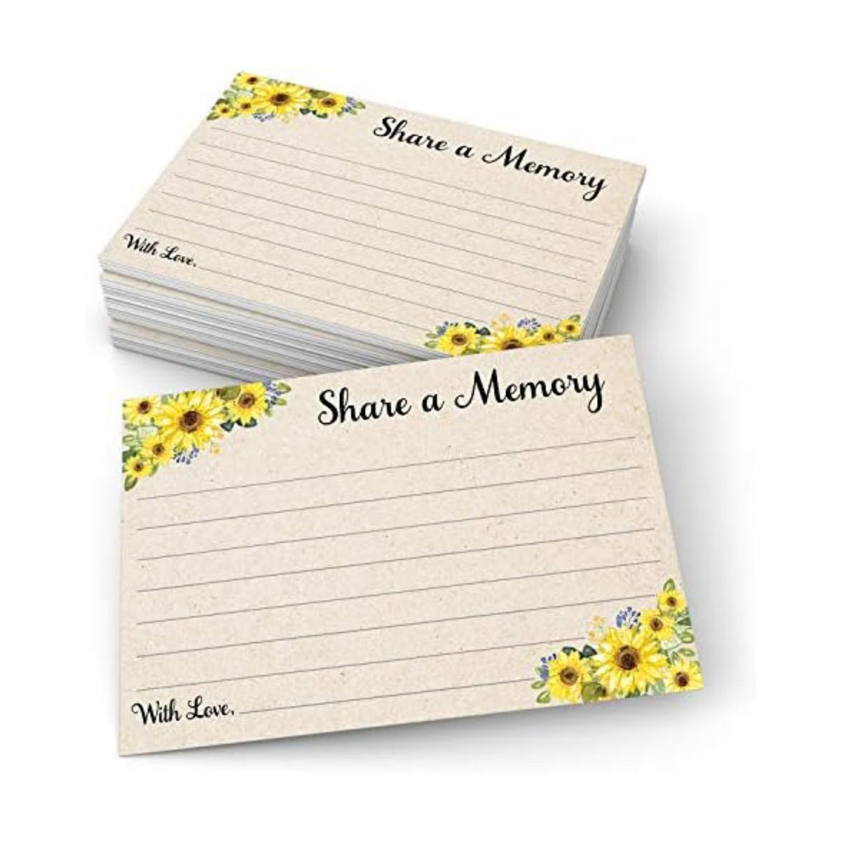 321Done Share a Memory Cards for Celebration of Life, 4x6, Tan, Sunflower