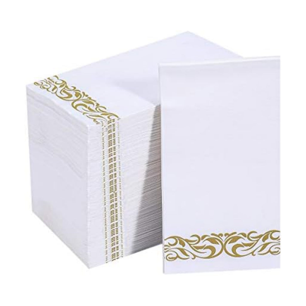 Vplus 200 Pack Paper Napkins, Soft Disposable Dinner Napkins, 3 Ply, Gold