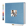 Vienrose Large Photo Album Self Adhesive for 4x6 8x10 10x12 Pictures Linen Scrapbook Album DIY 40 Blank Pages with A Metallic Pen