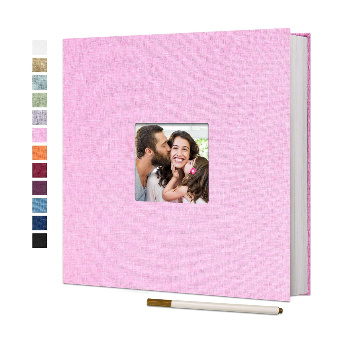Vienrose Large Photo Album Self Adhesive for 4x6 8x10 10x12 Pictures Linen Scrapbook Album DIY 40 Blank Pages with A Metallic Pen