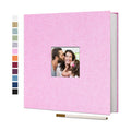 Vienrose Large Photo Album Self Adhesive for 4x6 8x10 Pictures Linen Scrapbook Album DIY 40 Blank Pages with A Metallic Pen