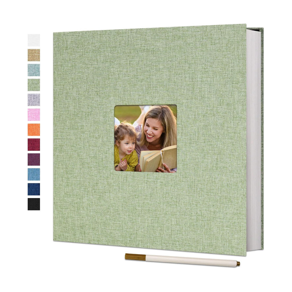 Vienrose Large Photo Album Self Adhesive for 4x6 8x10 10x12 Pictures Linen Scrapbook Album DIY 40 Blank Pages with A Metallic Pen