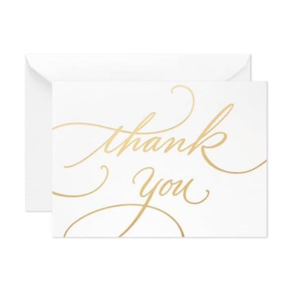 Hallmark Bulk Thank You Cards with Envelopes, 100-Pack (Gold Foil Script)