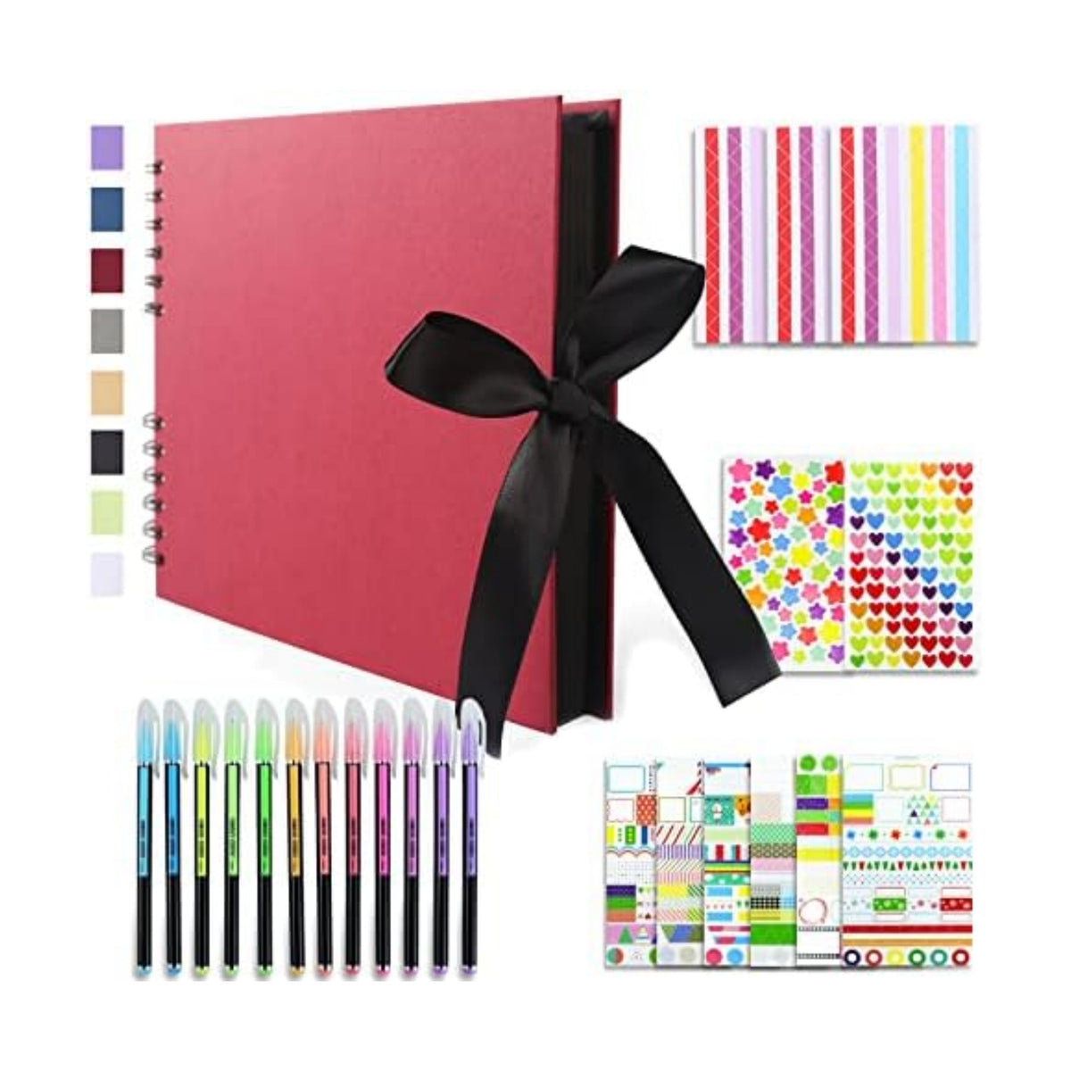 Vienrose Scrapbook Album 80 Pages 11x8 Inch Black
