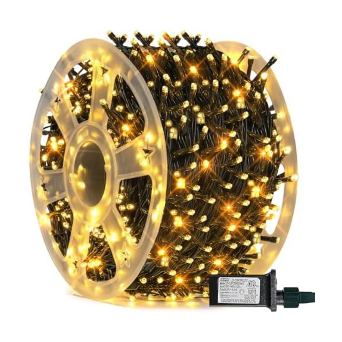 FUNPENY 164FT 500 LED Christmas Indoor Outdoor Decorative String Lights, 8 Modes Waterproof Green Wire LED Fairy Light for Christmas Party Wedding Garden Home Decoration (Warm White)