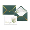 Heavy Duty Thank You Cards with Envelopes - 36 PK Gold Notes 4x6 Inches Baby Shower Wedding Small Business Graduation Funeral Bridal (Greenery)