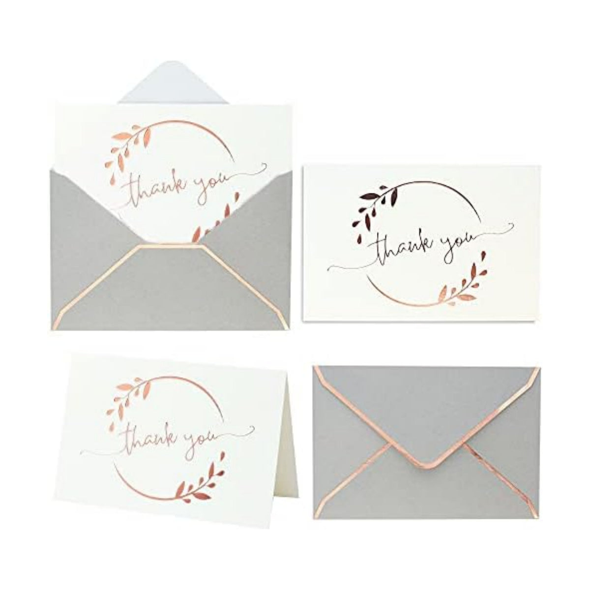 Winoo Design Heavy Duty Thank You Cards with Envelopes - 36 PK - Gold Thank You Notes 4x6 Inches Baby Shower Cards Wedding Small Business Graduation Funeral Bridal Shower (Rose Gold)