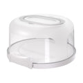 Top Shelf Elements Round Cake Carrier Two Sided Cake Holder Serves as Five Section Serving Tray, Portable Cake Stand Fits 10 inch Cake, Cake Box Comes With Handle, Cake Container Holds Pies (White)