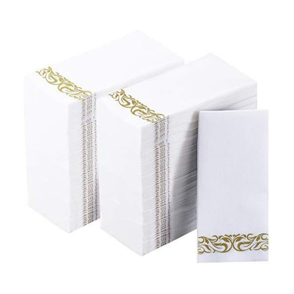 Vplus 400 Pack Paper Napkins, Soft Disposable Dinner Napkins, 3 Ply, Gold