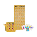 MR CHIPS Jam-Proof Bingo Cards with Sliding Windows, 25 Reusable Shutter Cards, 75 Calling Cards 1 Master Board in Woodgrain Style