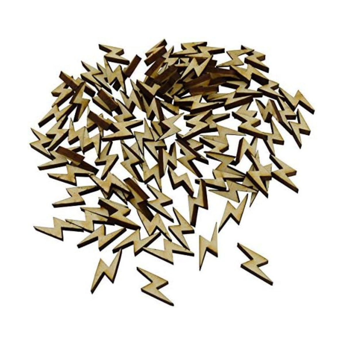 Confetti - Engraved Wood - Rustic Wooden Wedding Decor Party Table Scatter Decorations (Lightning Bolt)