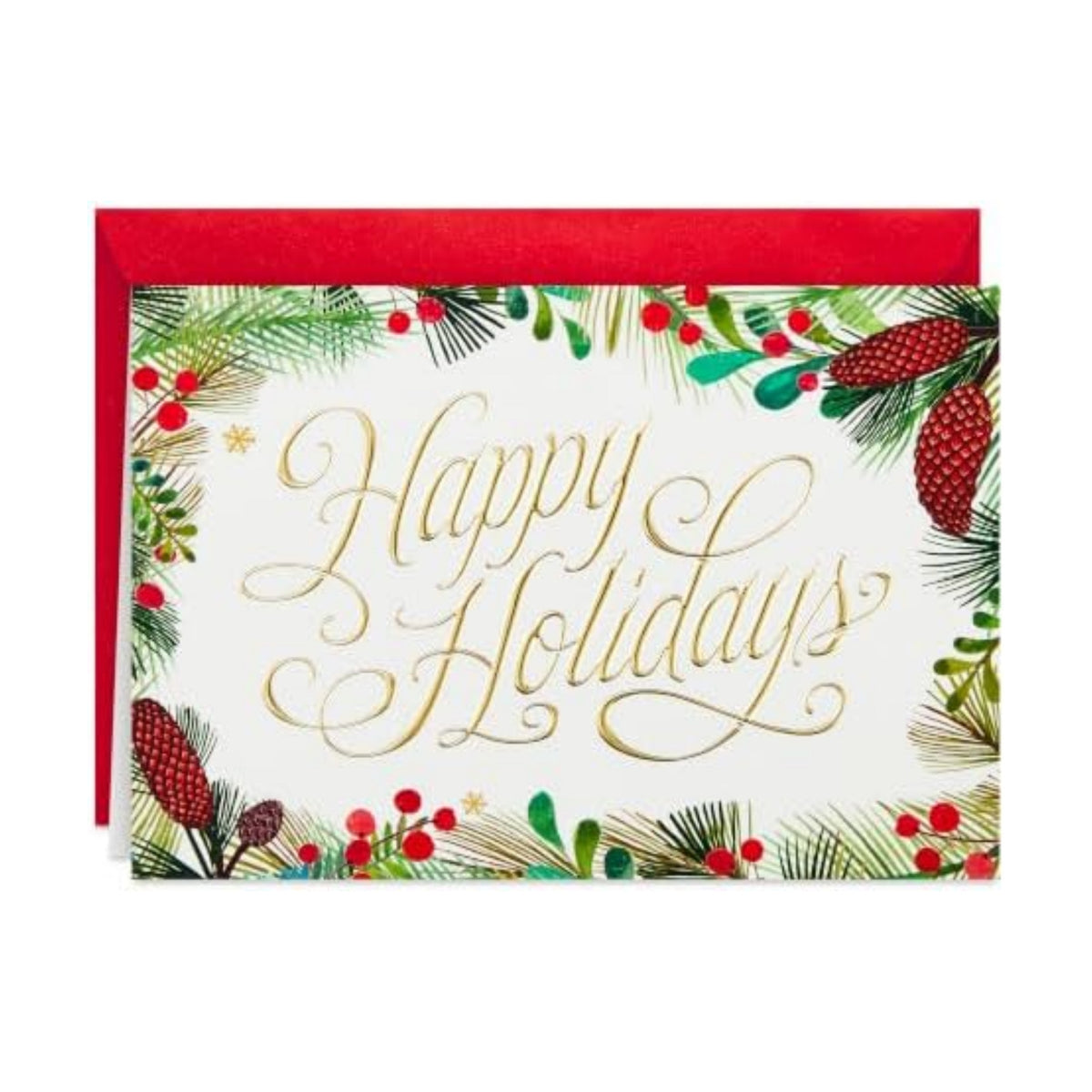 Hallmark Boxed Holiday Cards, Festive Greenery (40 Cards and Envelopes)