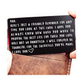 Red Dot Laser Engraving Wallet Card for Dad – Father's Day from Son or Daughter for the Best Dad Ever - Voted Most Meaningful and Unique Gift for Fathers - Gift Ready, Engraved