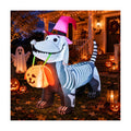 GOOSH 5.5 FT Halloween Inflatables Outdoor Decorations Skeleton Puppy Inflatable Yard Decoration with Build-in LEDs Blow Up Pumpkin for Halloween Party Indoor Outdoor Yard Garden
