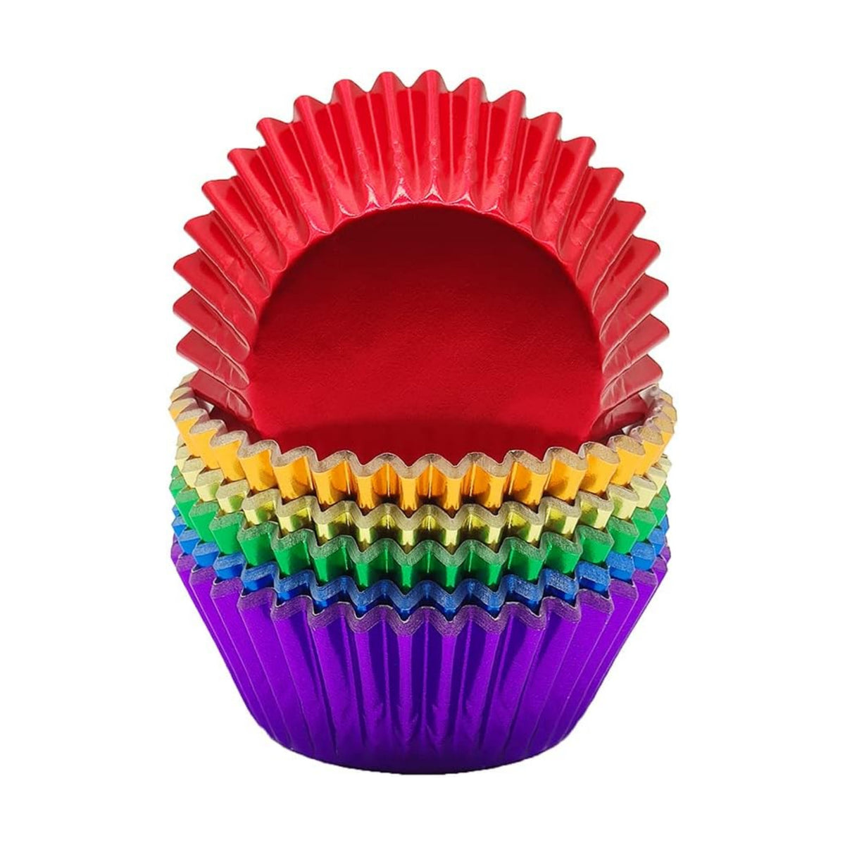 Rainbow 6 Bright Colors Standard Cupcake Liners Muffin Foil Paper Baking Cups, 120-Count
