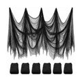 Legigo 6 Pack Halloween Creepy Cloths, Black Fabric Yard Decorations