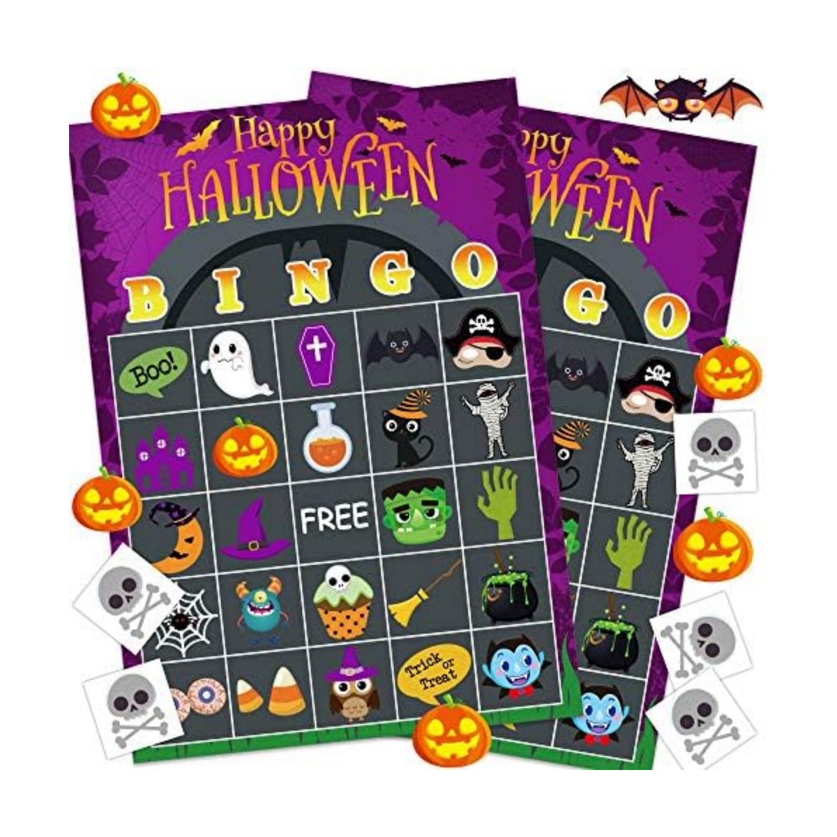 Halloween Party Games for Kids Adults, 24 Player Halloween Bingo Card Game
