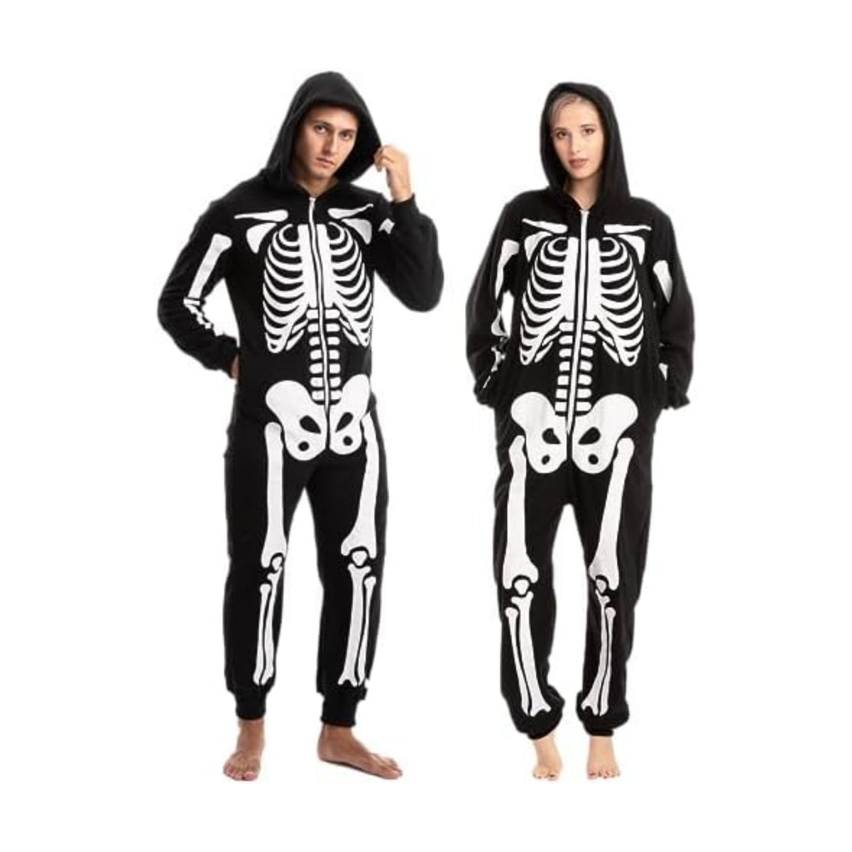 Spooktacular Creations Halloween Skeleton Costume, Unisex Skeleton Costume Jumpsuit for Adult Halloween Themed Parties