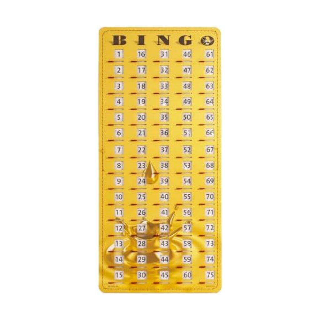 MR CHIPS Large 14.75" L x 6.75" W Jam-Proof Finger Tip Bingo Master Board Card with Large 3/4" Sliding Windows, Thick 5 Ply Cardboard, Gold Rush Style, Perfect for Tracking Bingo Games